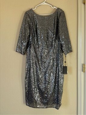Adrianna Papell Sequin Beaded Dress Women's Size 14W - NWT